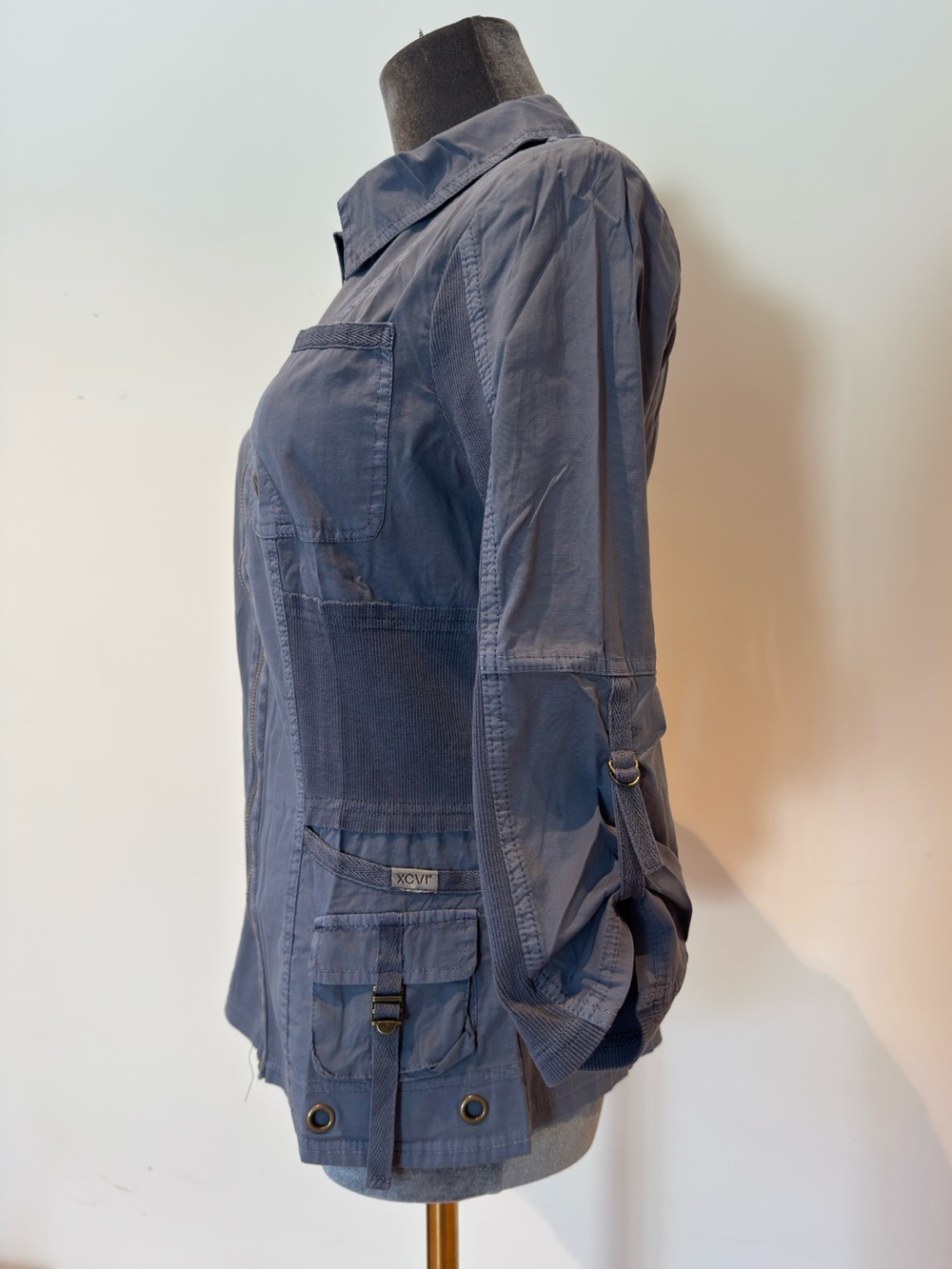 XCVI WEARABLES WEXEL STRETCH POPLIN FITTED CARGO JACKET - Picture 3 of 5